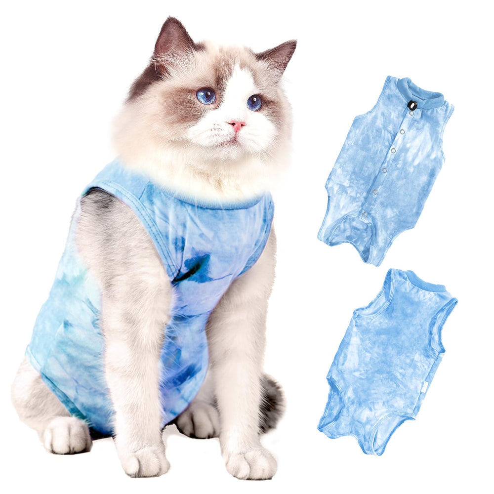 GCVOPTON tenue de récupération pour chat tie-dye, confort après chirurgie.