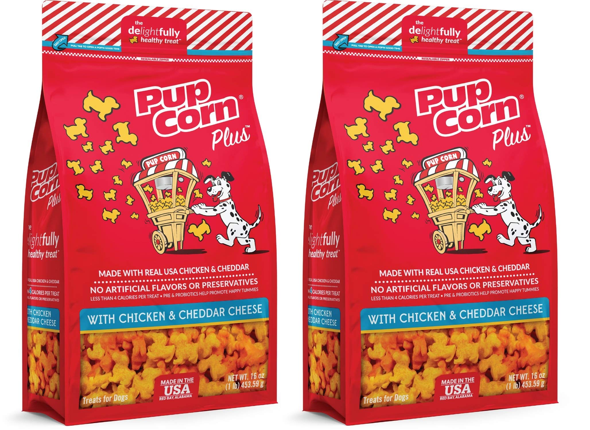 GWSGY PupCorn Plus poulet cheddar, délice faible calories parfait pour le dressage et récompenses quotidiennes