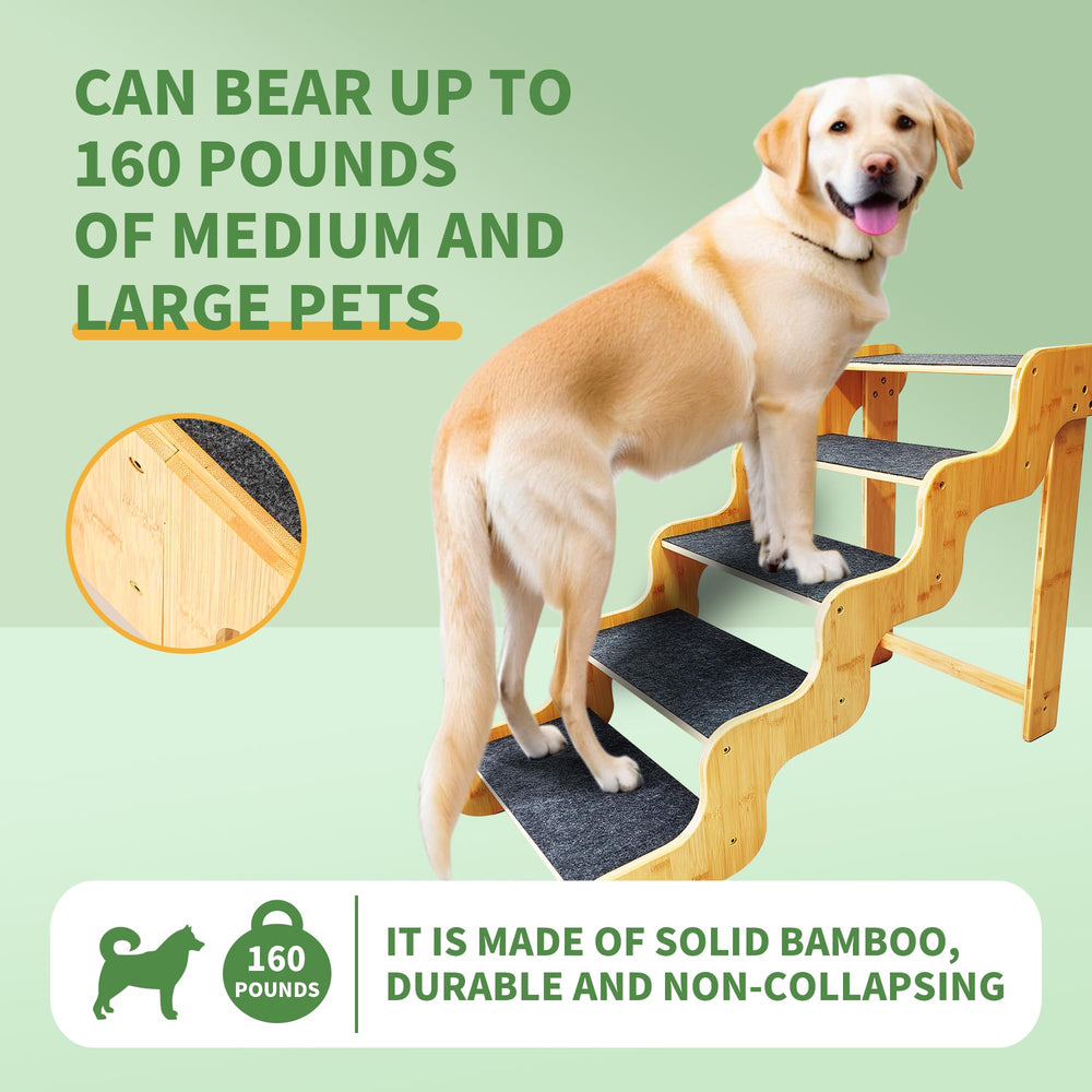GXONE escaliers chien bambou: surface stable et antidérapante.