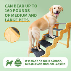 GXONE escaliers chien bambou: surface stable et antidérapante.