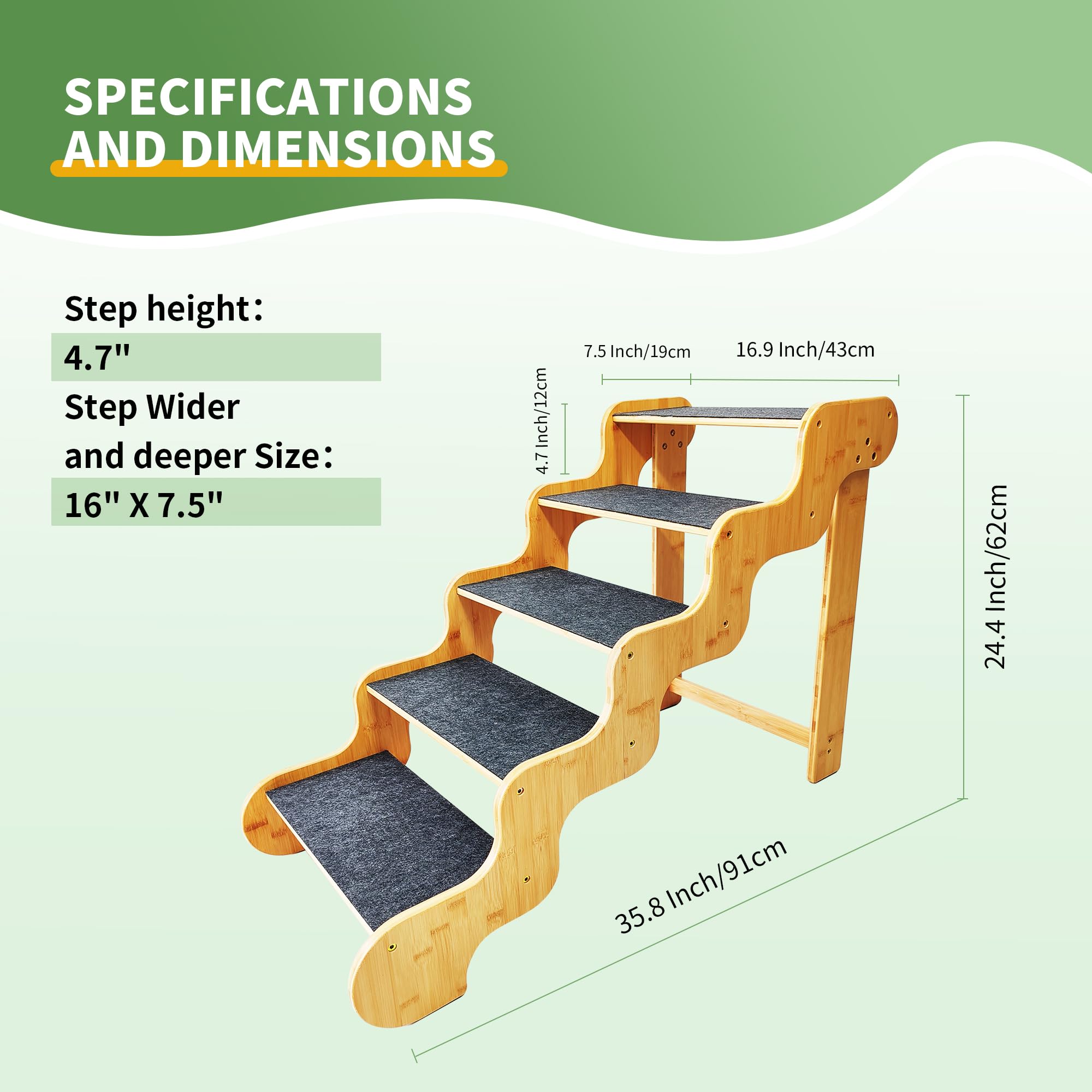 GXONE palier plus grand: descentes faciles pour grands chiens.