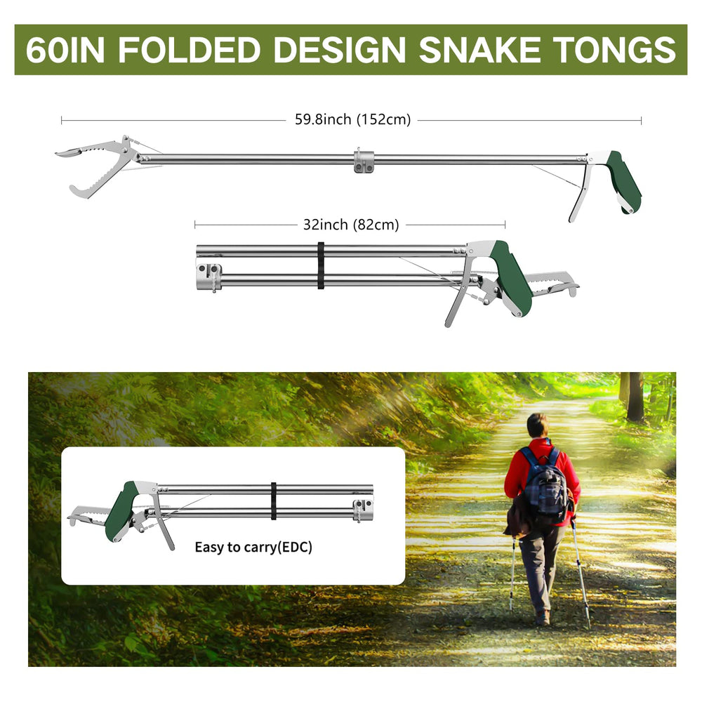 GYORGKSHI: tongs serpent pliant à 32 pouces, rangement et transport faciles.