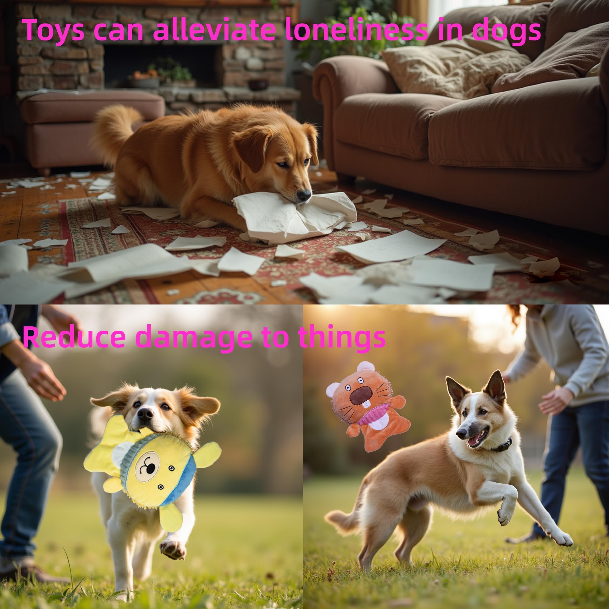 GZQKUSO jouet adapté chiots et chiens moyens, durable et facile à nettoyer.