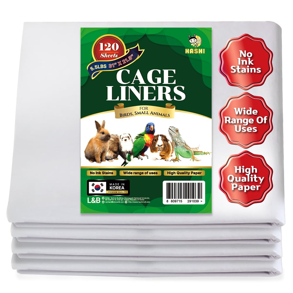 HA SHI revêtement de cage pour oiseau, 120 feuilles sans acide, prêt à l'emploi.