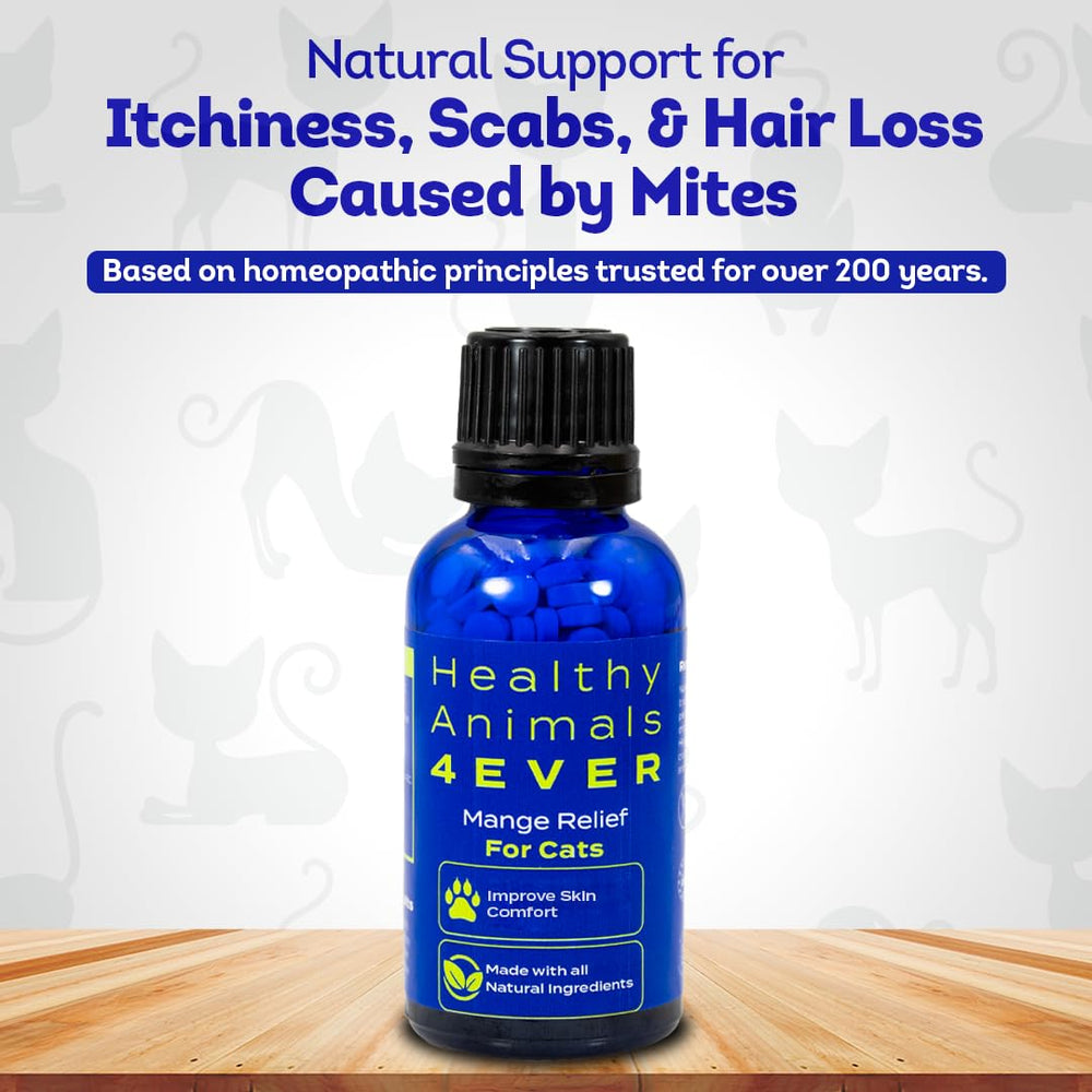 HA4E relief naturel chat – pellets visibles, peuvent aider à calmer les démangeaisons.