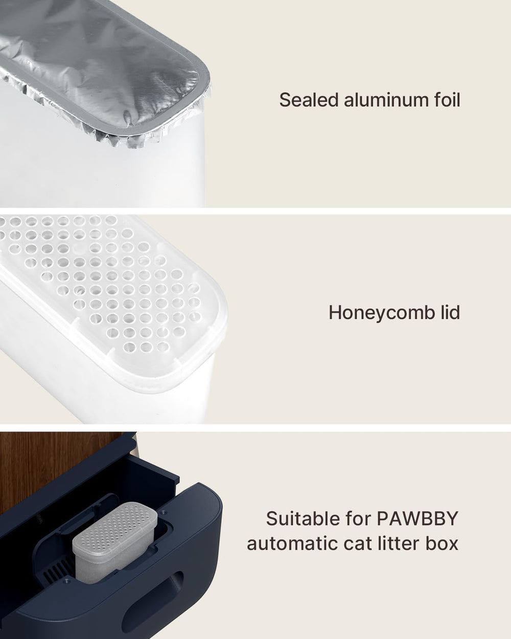 PAWBBY Haabuns boîtes 3-pack pour remplacement du désodorisant.