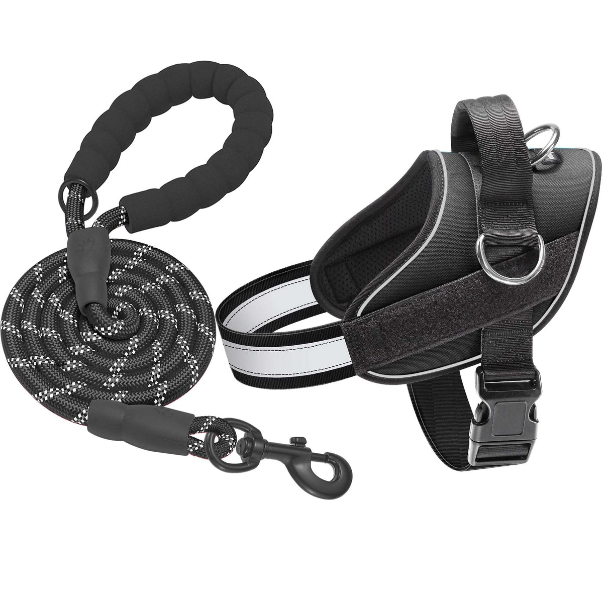 Harnais Haapaw durable pour chien moyen, parfait pour des promenades longues et des entraînements.