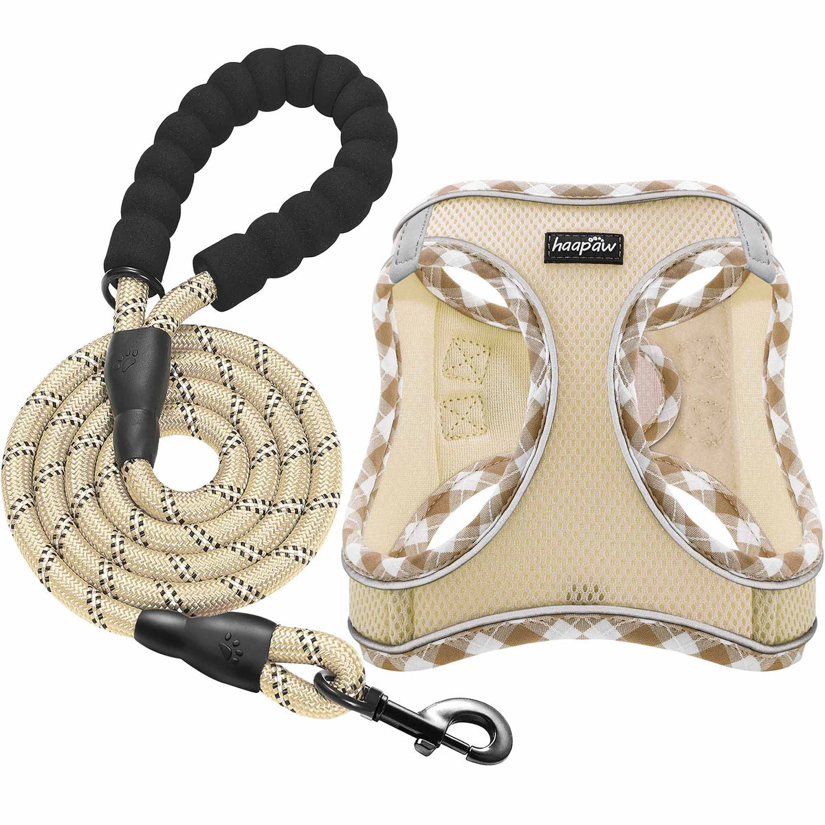Harnais Haapaw avec laisse: ensemble doux et pratique pour promenades en sécurité.