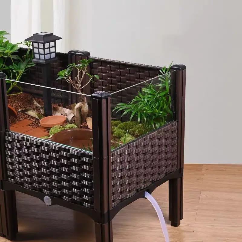 Boîte d’habitat tortue surélevée: polyvalente pour reptiles comme lézards