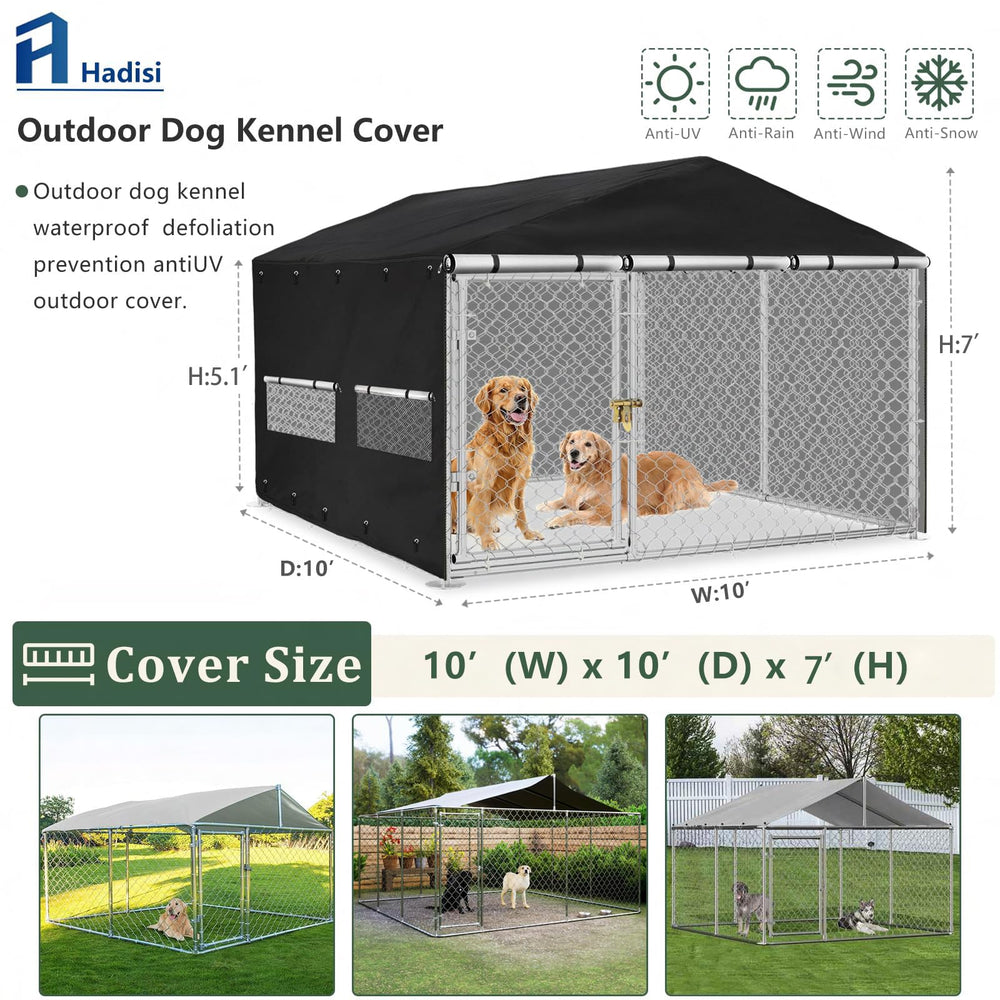 Fenêtre PVC transparente Hadisi sur la housse, ventilation sans retirer le couvre-chenil