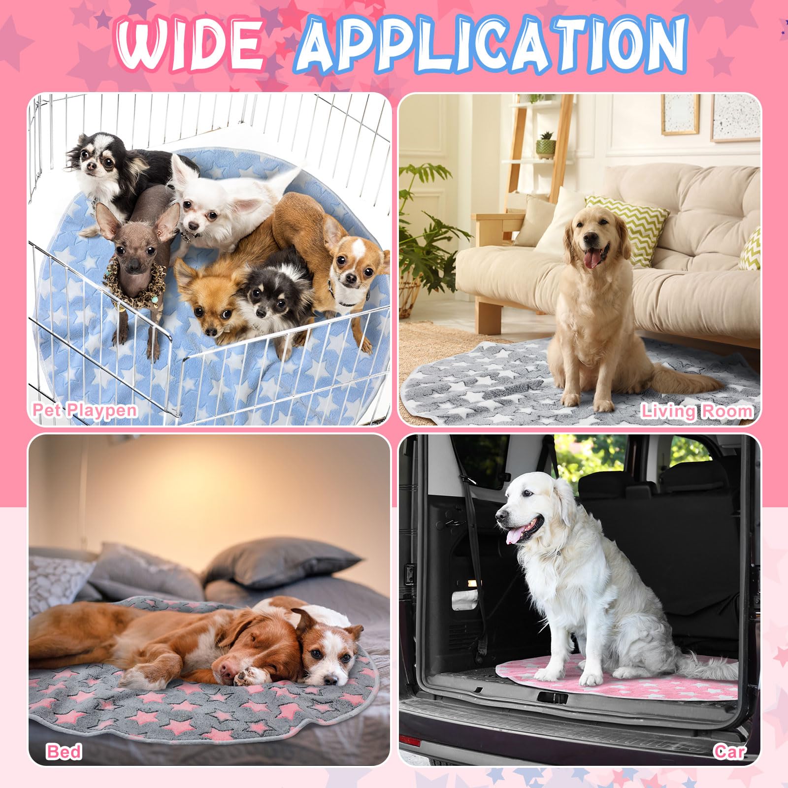 Tapis whelping rond bleu Hahafelt, grande taille pour chiens.