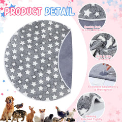 Tapis whelping rond rose Hahafelt, design attrayant pour chiots.
