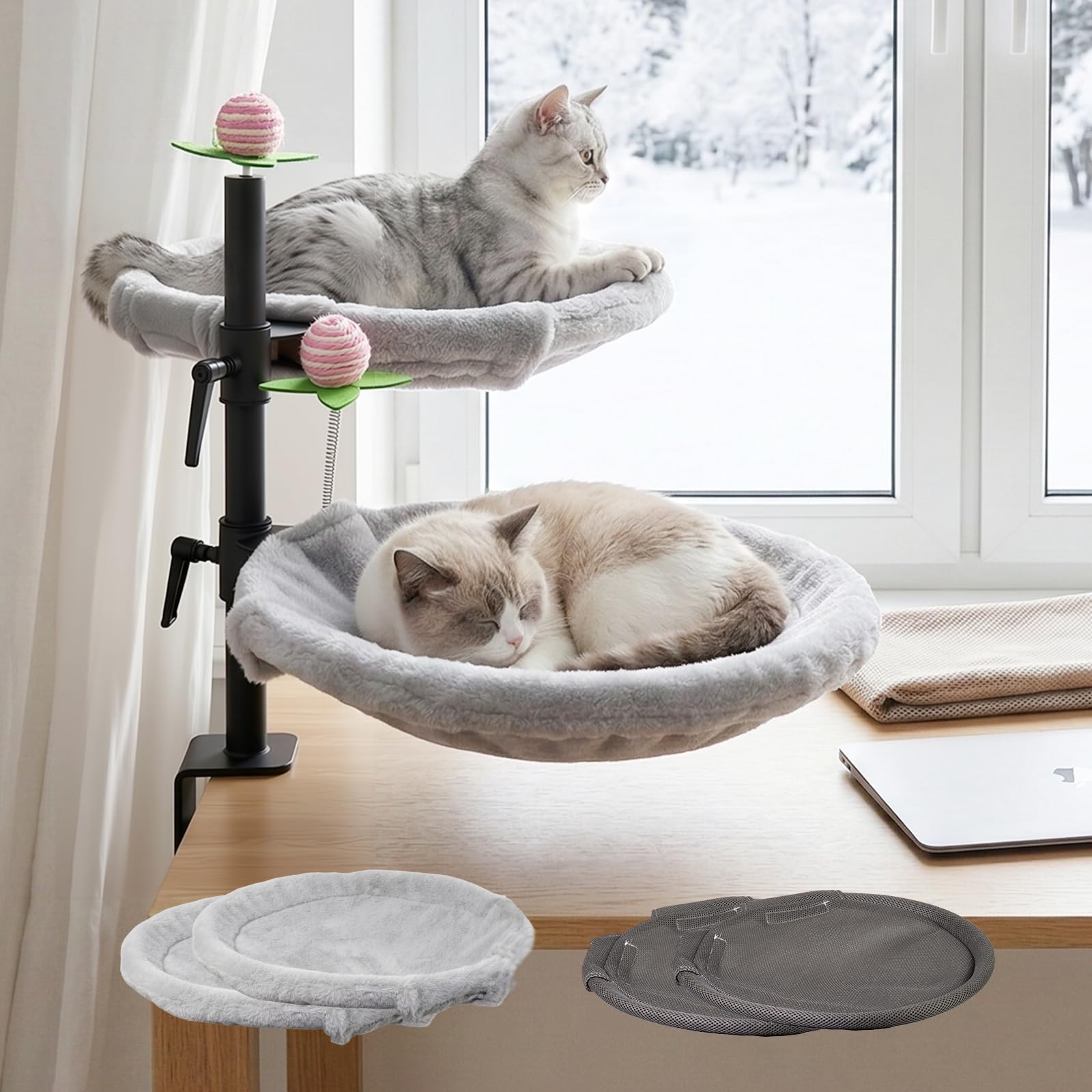 Haijunnm lit-chat-double-bureau: rotation à 360° pour une visibilité partagée pendant le travail.