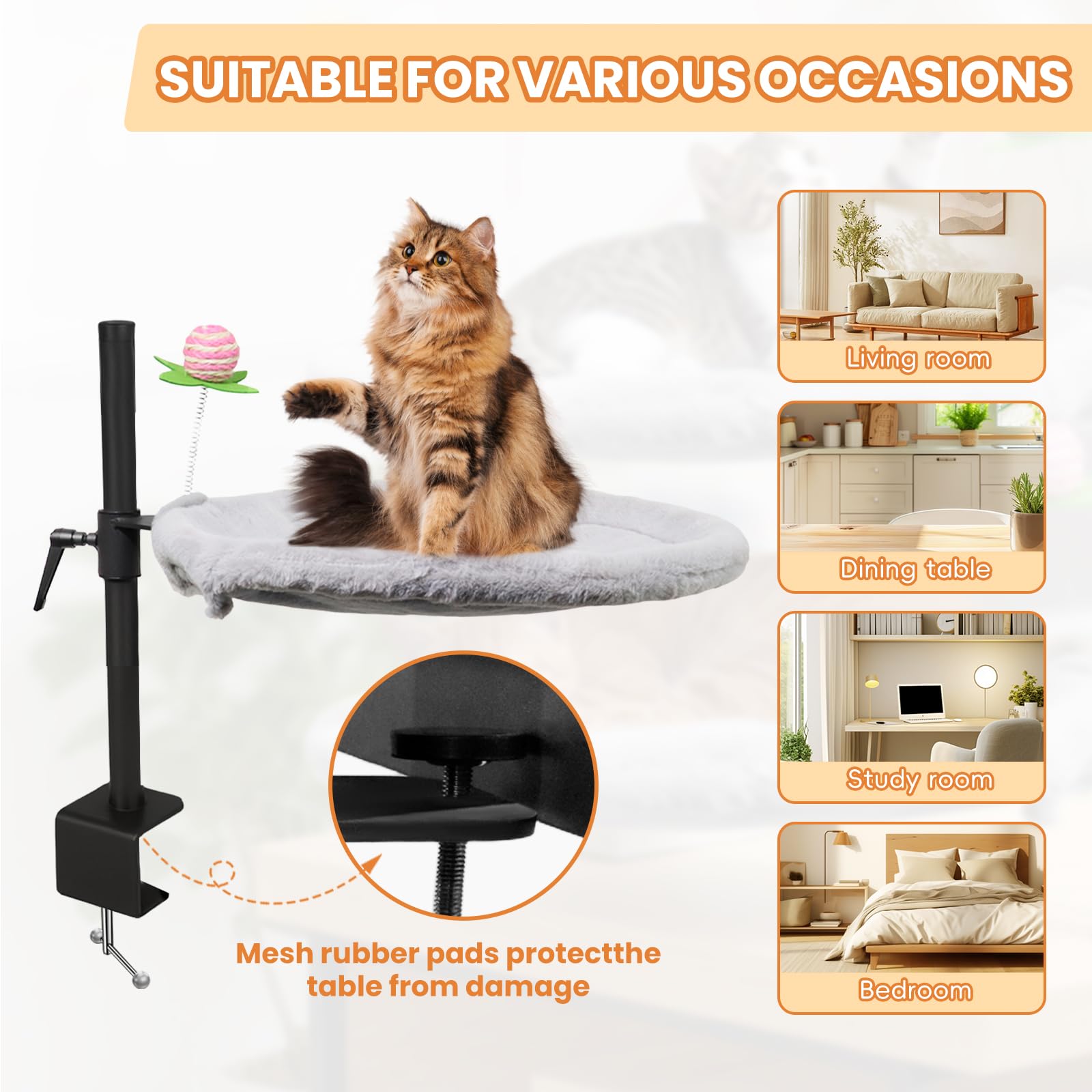 Haijunnm utilisation-teletravail-gaming bureau confort pour le chat et le propriétaire.