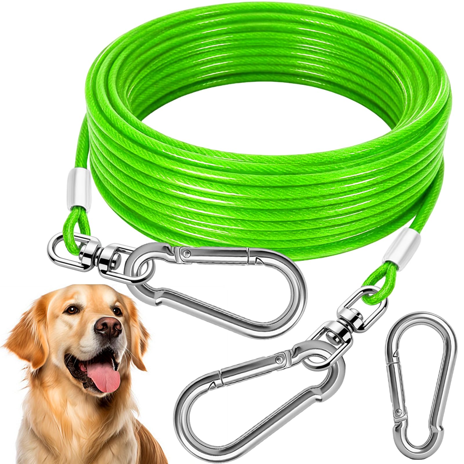 HaiYUAN câble d'attache chien bleu de 10 pieds pour plus de liberté sécurisée.