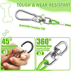 HaiYUAN câble d'attache chien rose 30 pieds, long périmètre sécurisant lors des jeux.