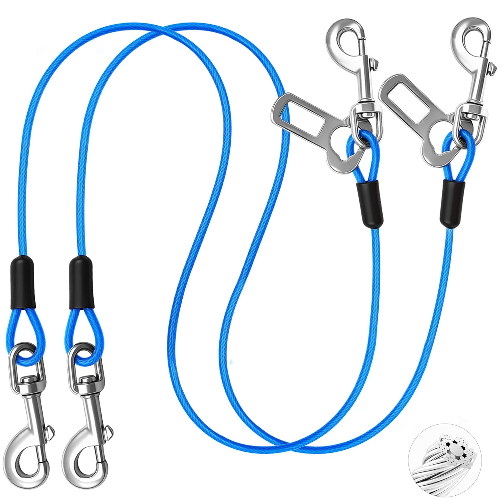 Harnais HaiYUAN chien 16 pouces double clips, trajet plus sûr