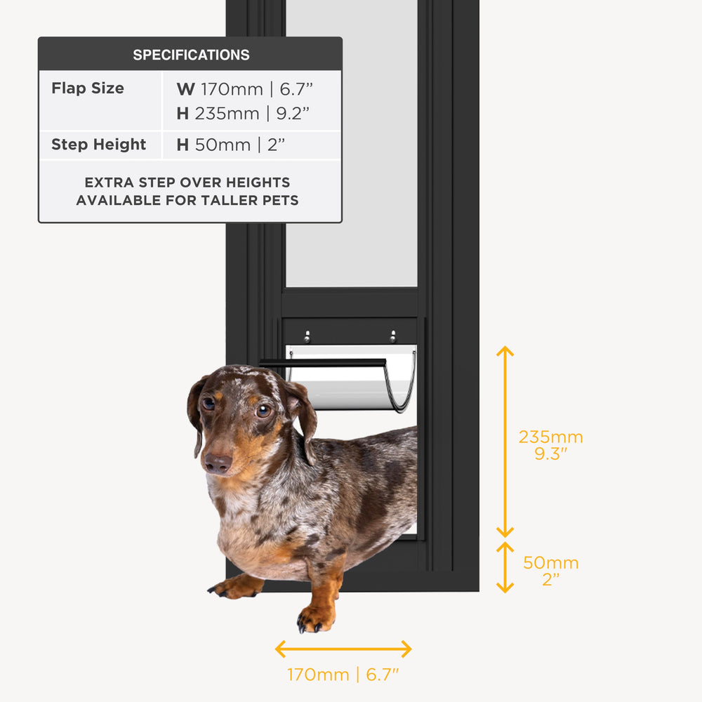 Cadre en aluminium durable Hakuna Pets pour porte coulissante.