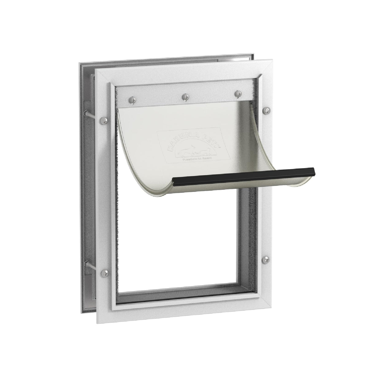 Porte Hakuna Pets Deluxe en aluminium avec cadre robuste pour intérieur et extérieur.