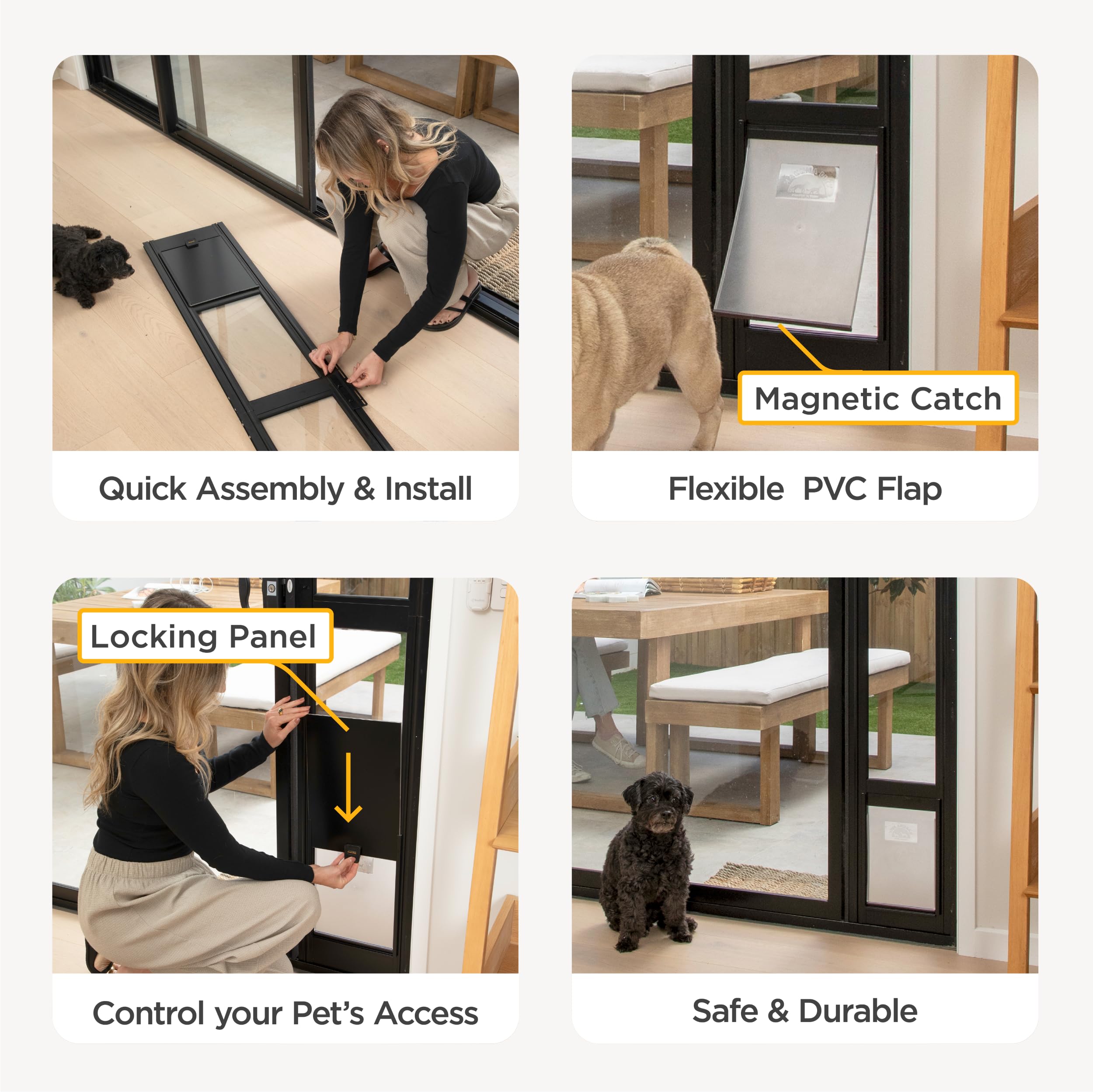 Systeme de fermeture rapide Hakuna Pets pour usage pratique.