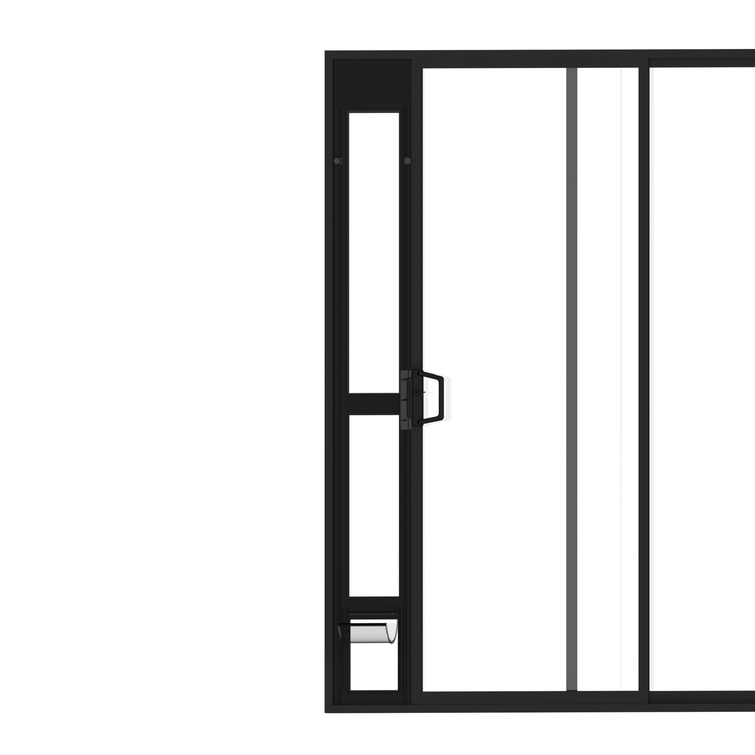 Porte Hakuna Pets en verre noir pour porte coulissante, accès fiable pour petit animal.