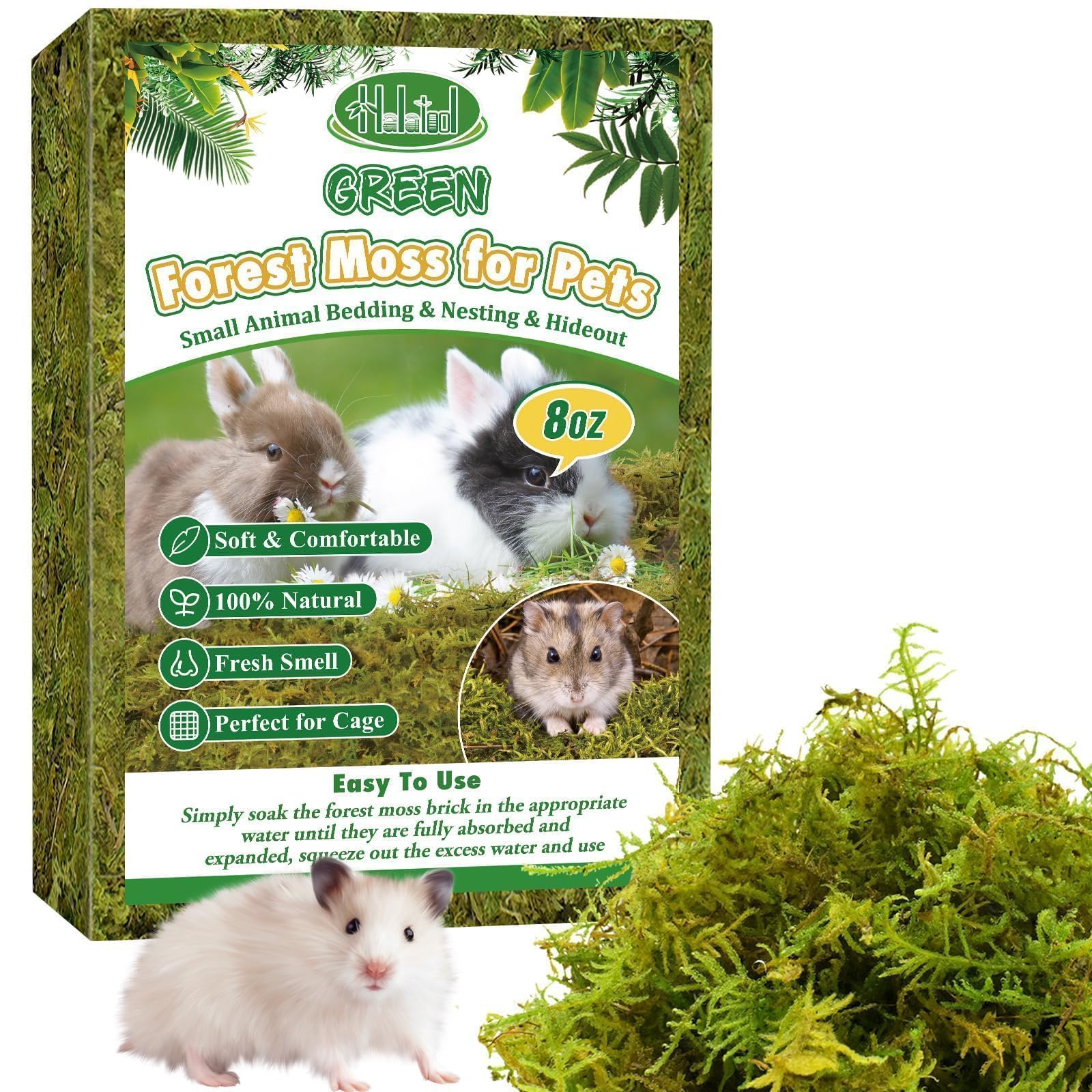 Halatool litière mousse forêt 12qt, habitat propre et confortable