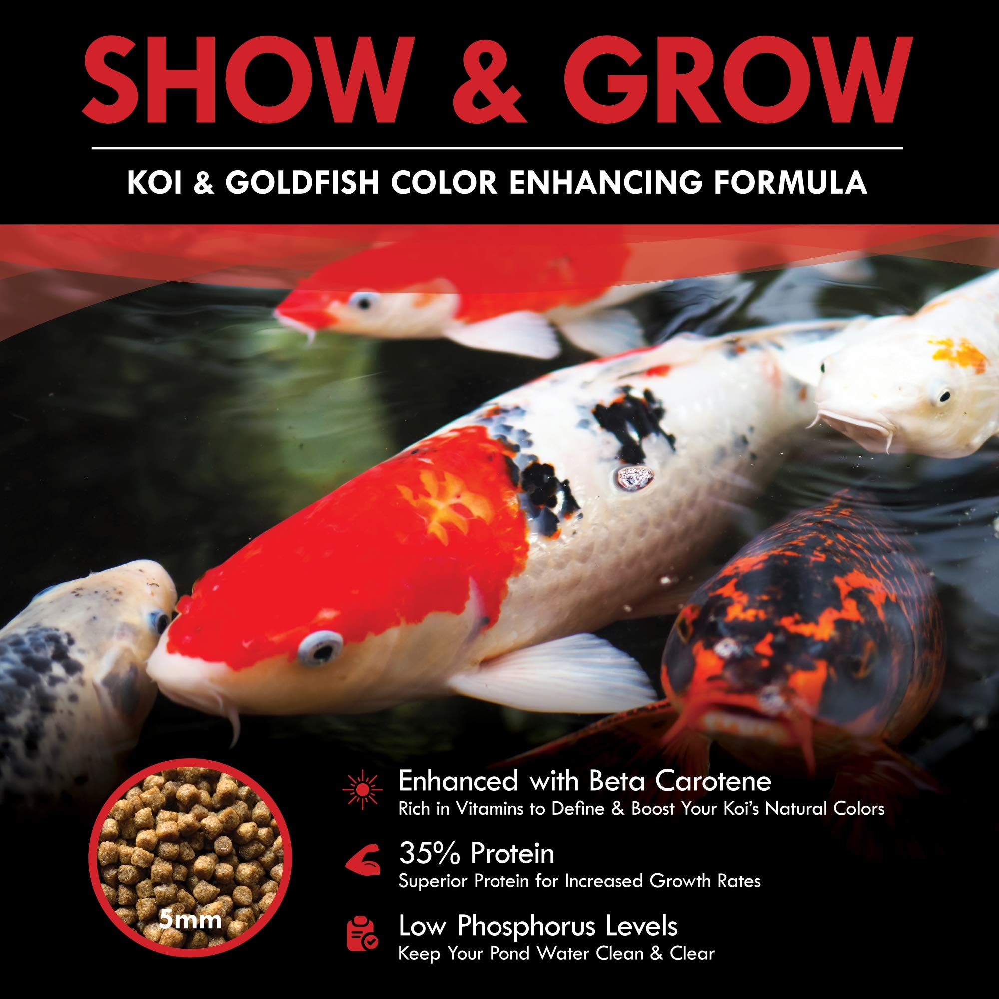 HALF OFF PONDS Show & Grow, granulés faciles à digérer, adaptés aux koi et goldfish.