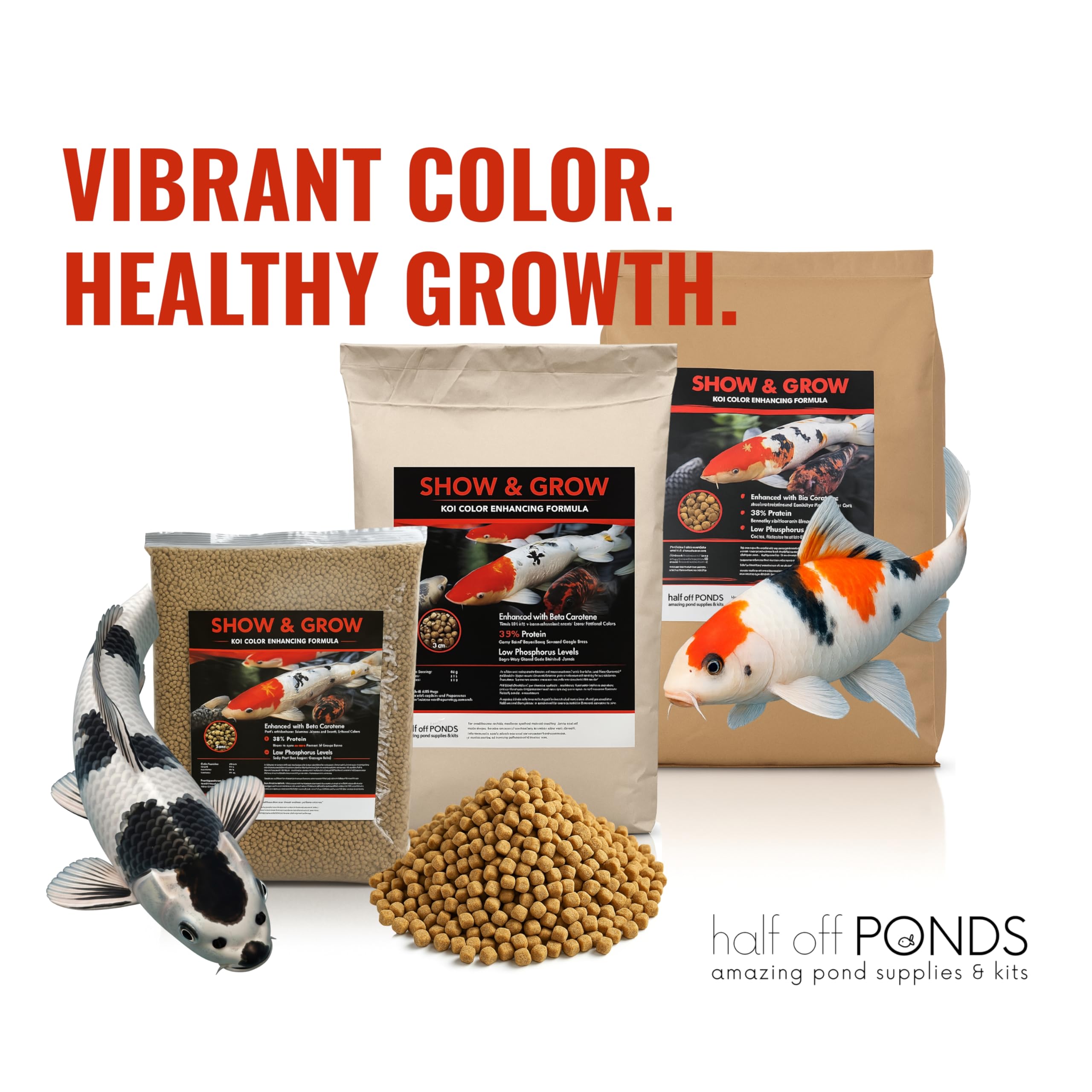 HALF OFF PONDS Show & Grow, emballage hermétique préservant goût et nutriments.