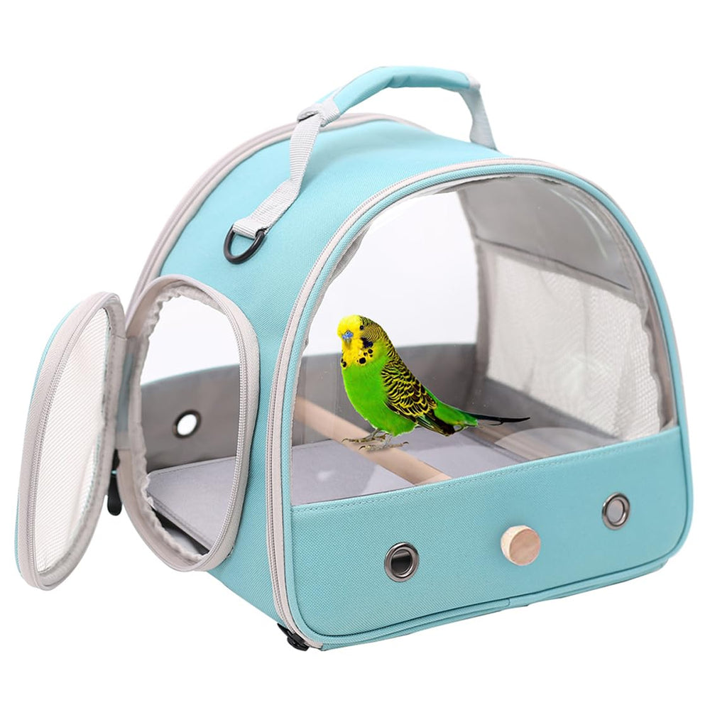 Halinfer cage voyage oiseau avec fenetres transparentes offrant une vue dégagée pendant le déplacement