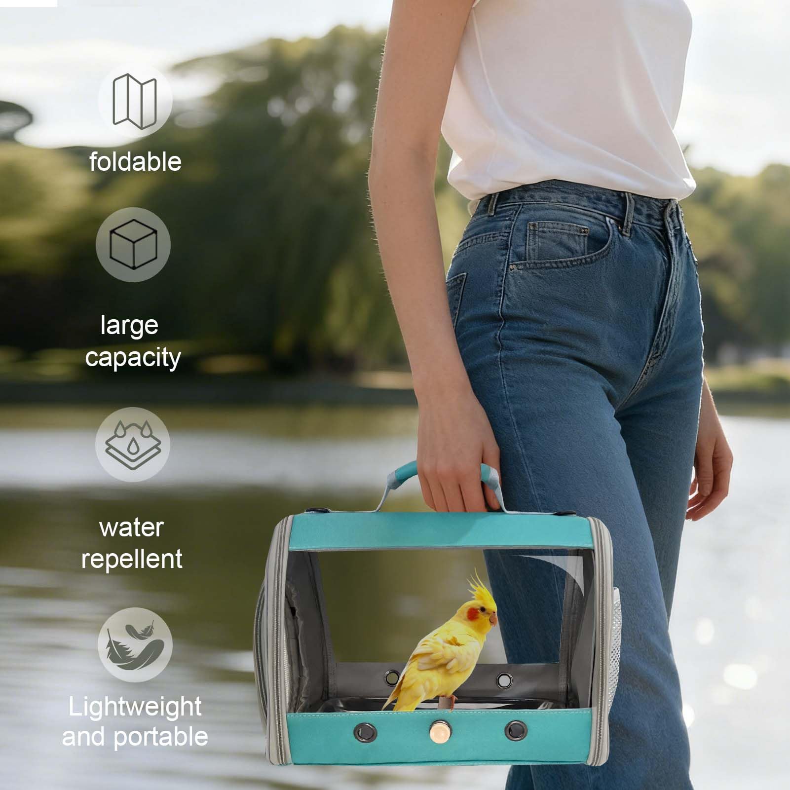 Halinfer sac léger et compact, idéal pour voyager jusqu’au vétérinaire.