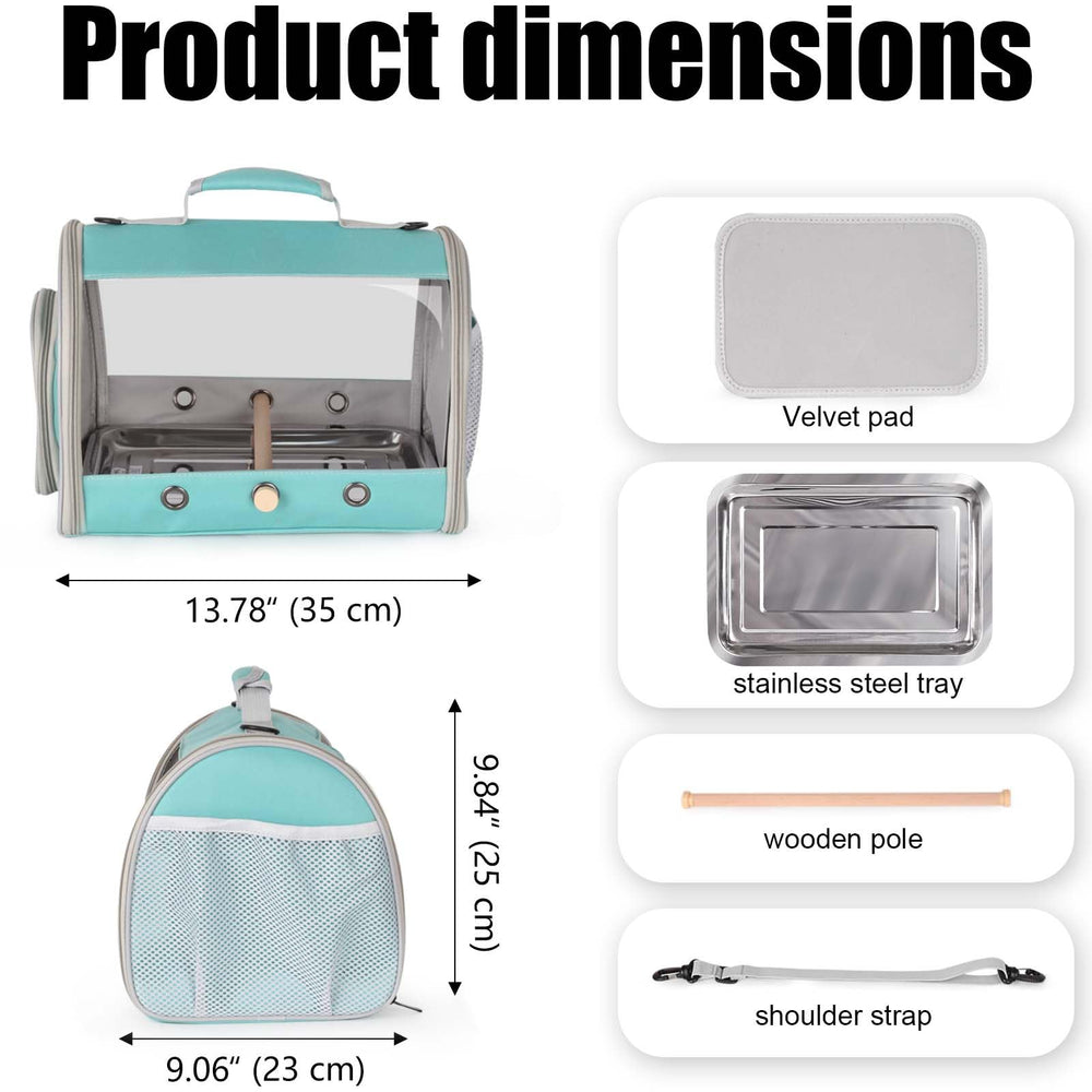 Halinfer porte-oiseau portable avec fenêtre arrière pour surveiller l’oiseau pendant le trajet.