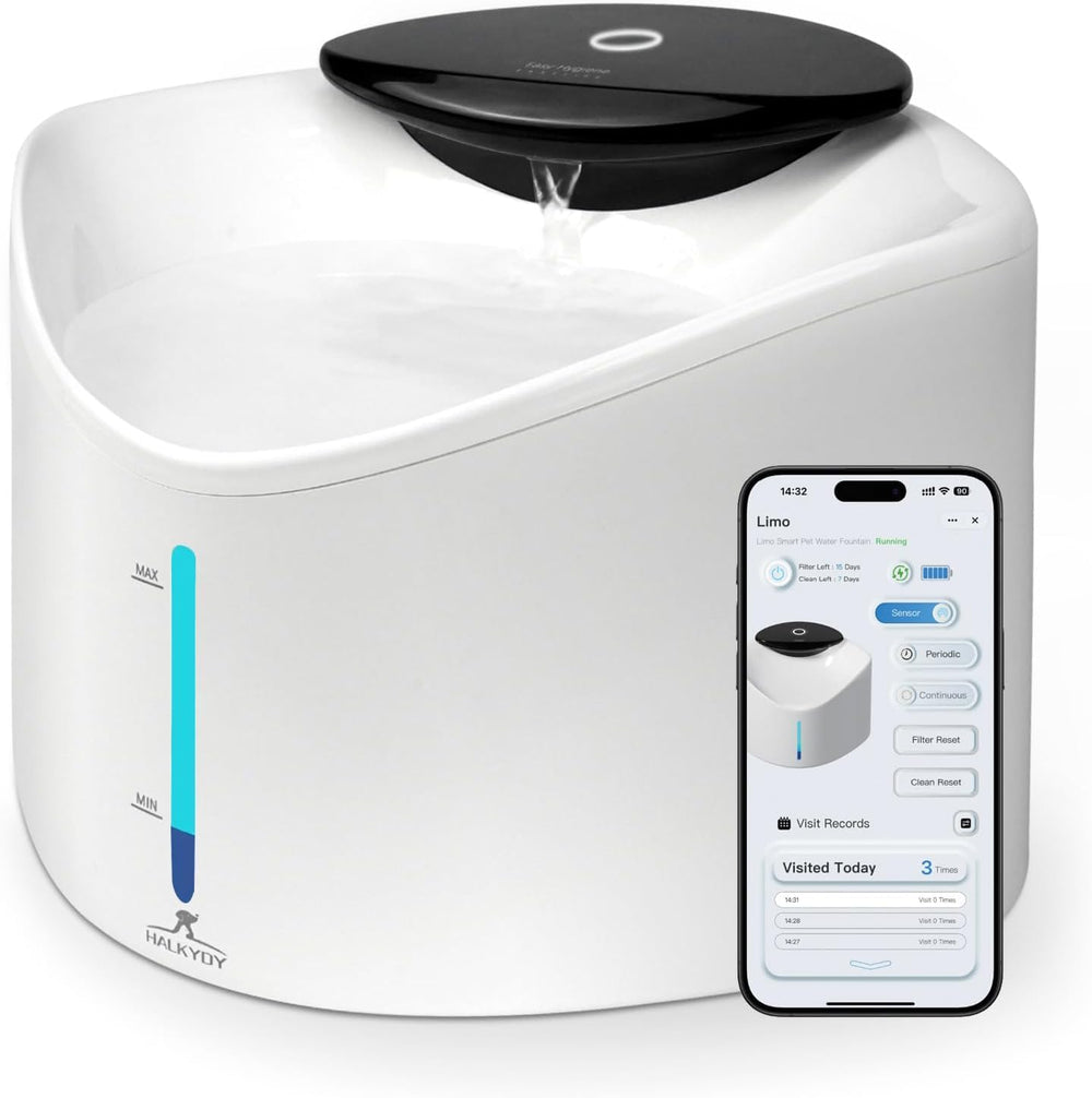 HALKYDY fontaine chat avec application: surveillance facile de l’hydratation.