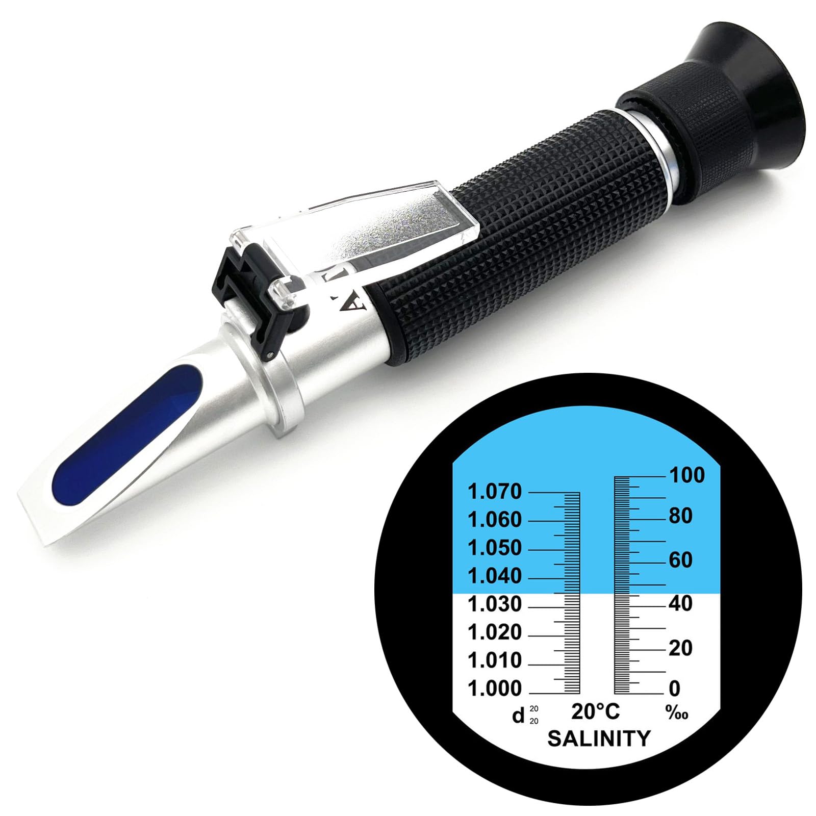 Hallocool réfractomètre de salinité avec prisme pour eau de mer, mesures rapides et fiables.