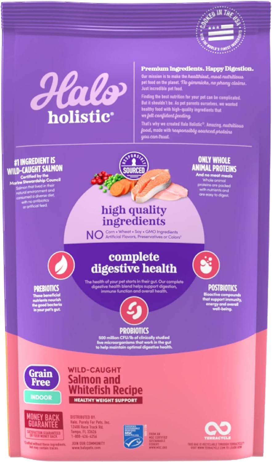 Halo croquettes sans céréales riches en nutriments pour une alimentation naturelle.