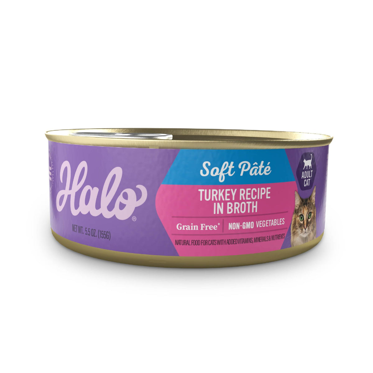 Halo dinde pâté chat bouillon : repas riche et hydratant pour chat actif.