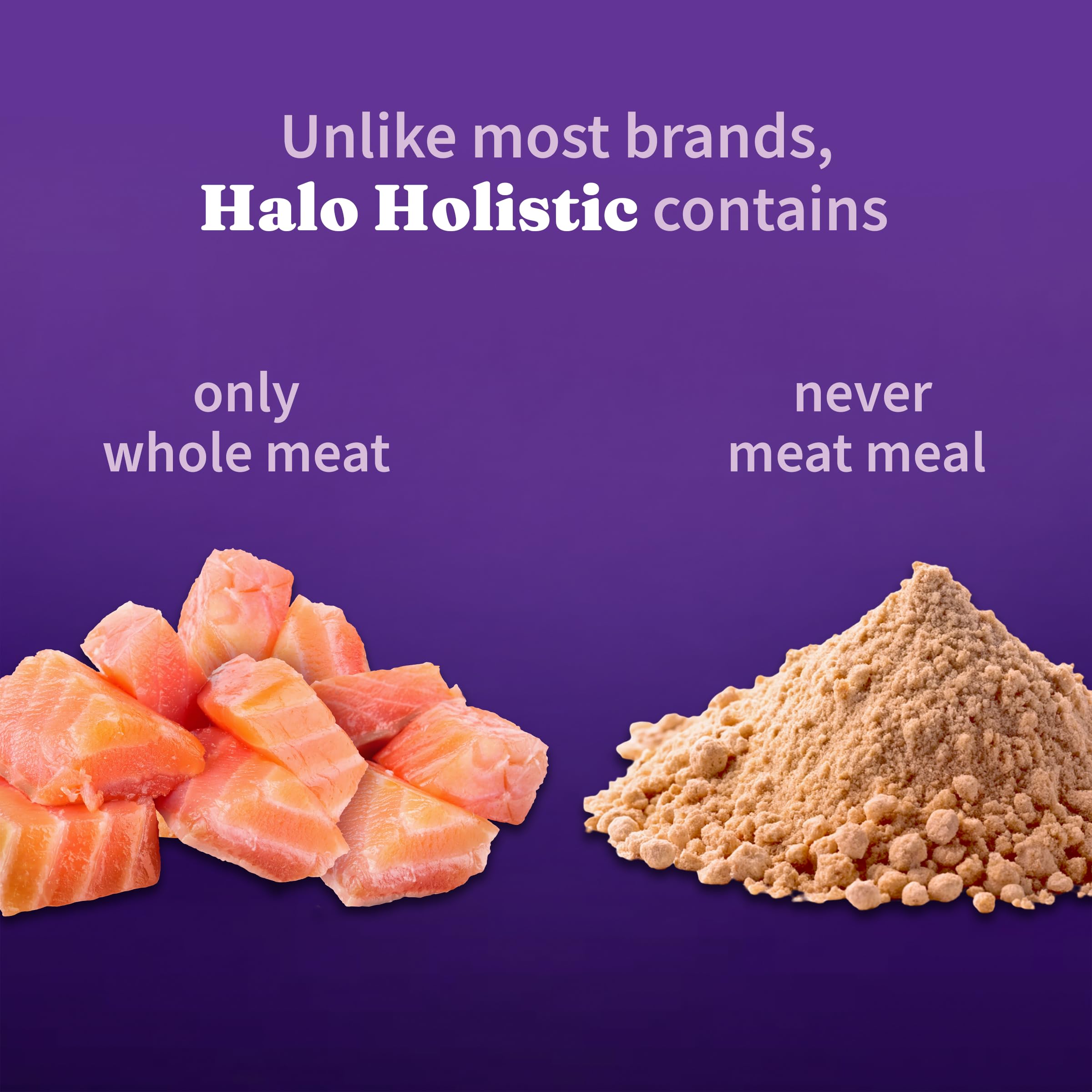 Halo Holistic peau et poil sains, oméga favorisant la brillance du pelage.