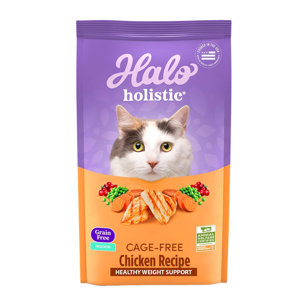 Halo Holistic poulet, façade du sac 10 livres, protéine complète pour chat.