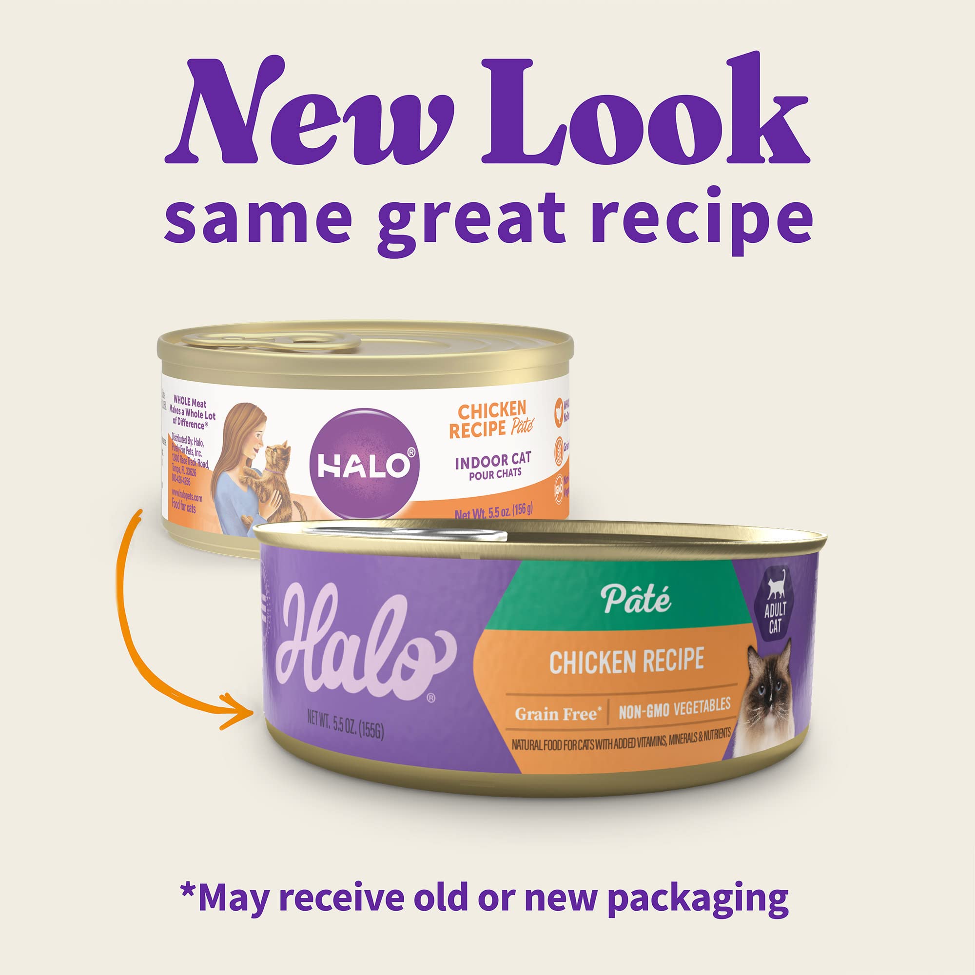 Halo pâté chat poulet entier, texture crémeuse pour repas équilibré