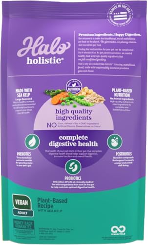 Halo Holistic Chien Végan – Croquettes adultes, texture croquante et appétissante.