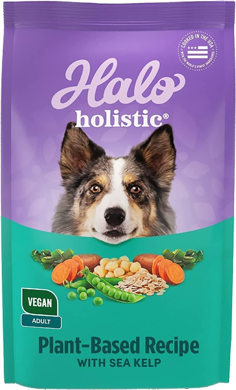 Halo Holistic Chien Végan – Ingrédients végétaux, soutien digestion et énergie.