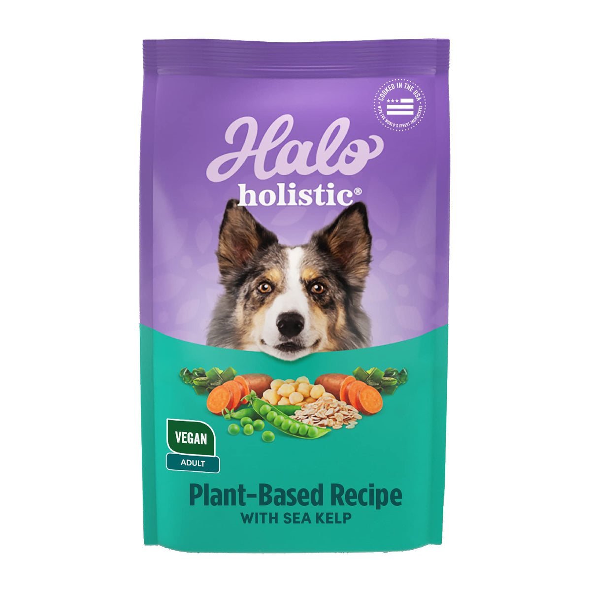 Halo Nourriture Vegan Holistique pour Chien — emballage pratique et fraîcheur durable.
