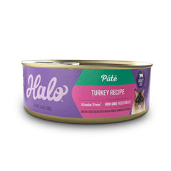 Halo Pâté Dinde et Abats : premier ingrédient et goût riche pour stimuler l'appétit.