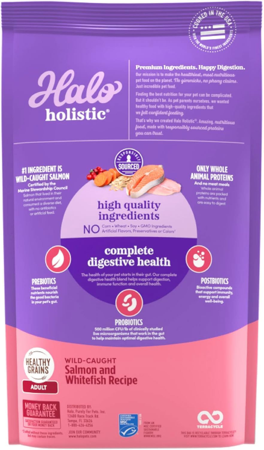 Halo Holistic croquettes chat digestion saine avec prébiotiques et probiotiques