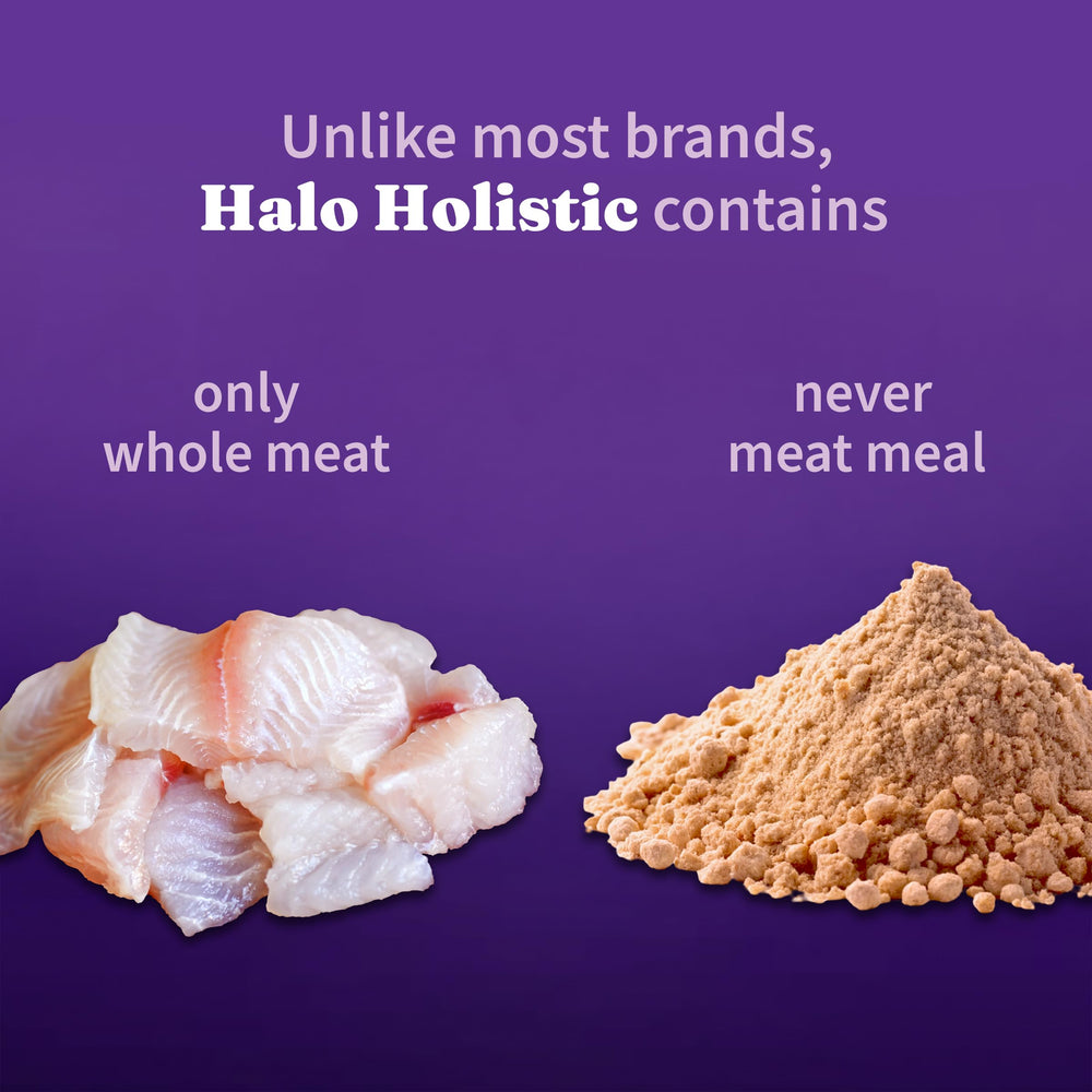 Halo Whitefish Formule ingrédients naturels pour nutrition complète.