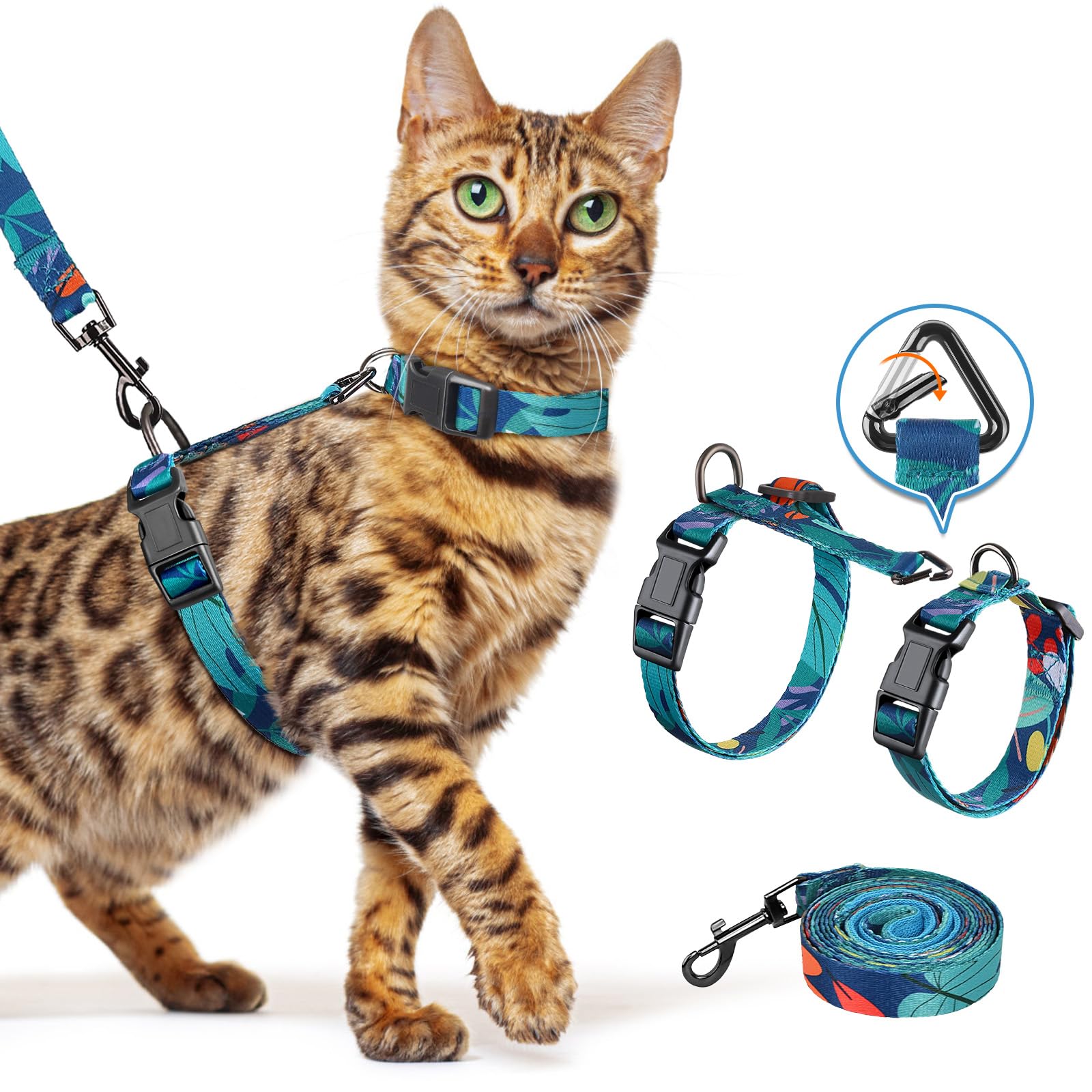Halypet harnais-chat 3-en-1 ajustable pour une adaptation rapide et confortable.