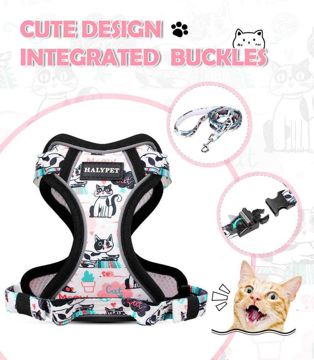 Harnais Halypet design mignon avec cœurs et pelotes, style adorable.
