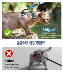 Halypet harnais chat sécurité anti-fuite pour plus de fiabilité.