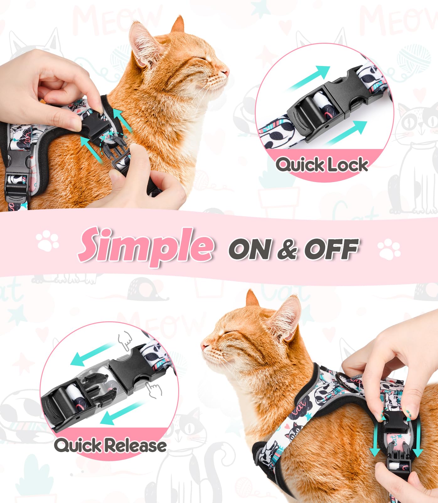 Tailles XS, S et M pour s'adapter à votre chat Halypet.