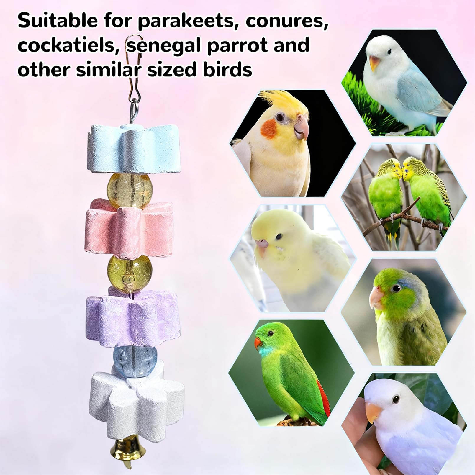 Hamiledyi accroche cage, jouet minéral polyvalent