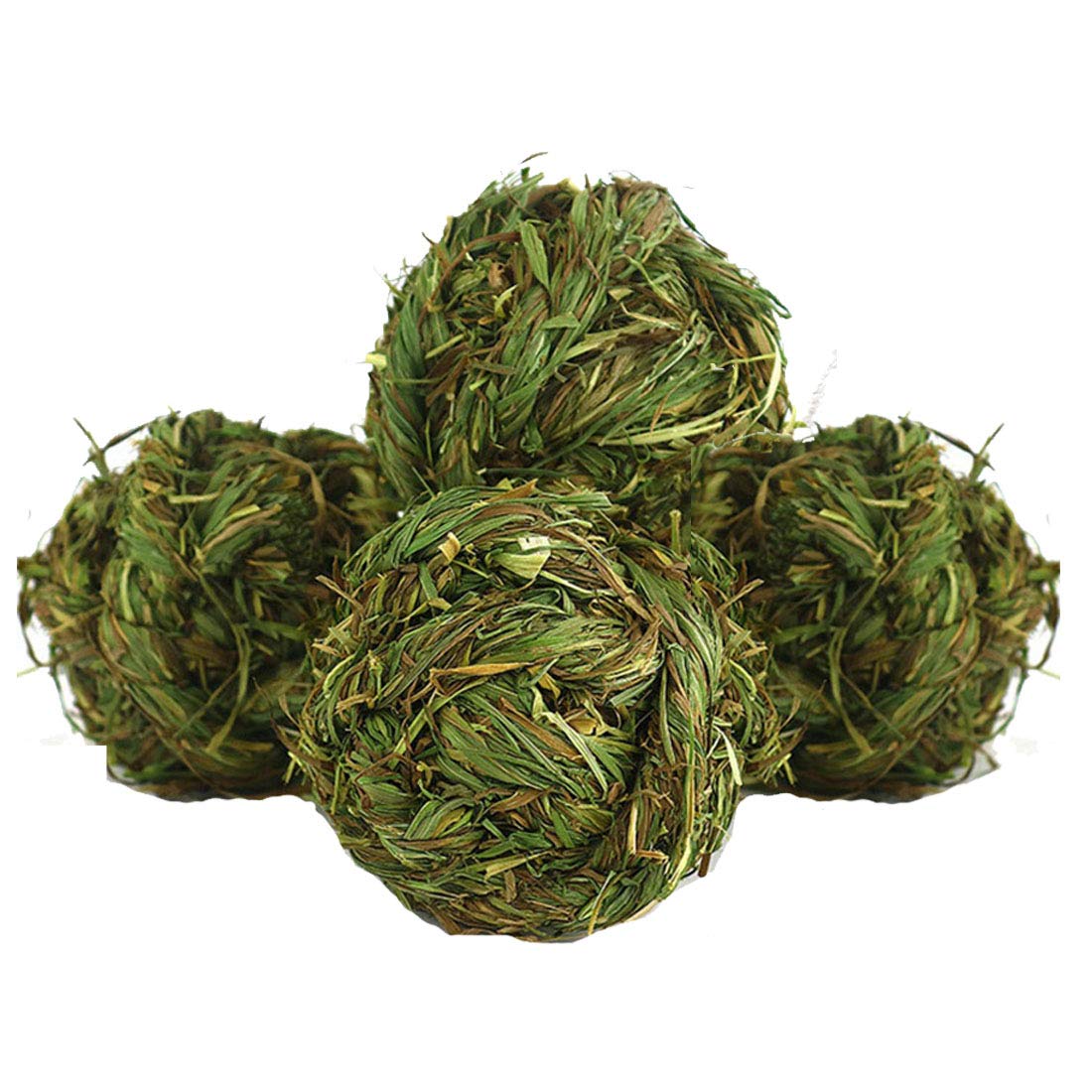 Hamiledyi: ensemble de 4 balles en herbe de Timothy visibles, parfaites pour ronger et jouer.
